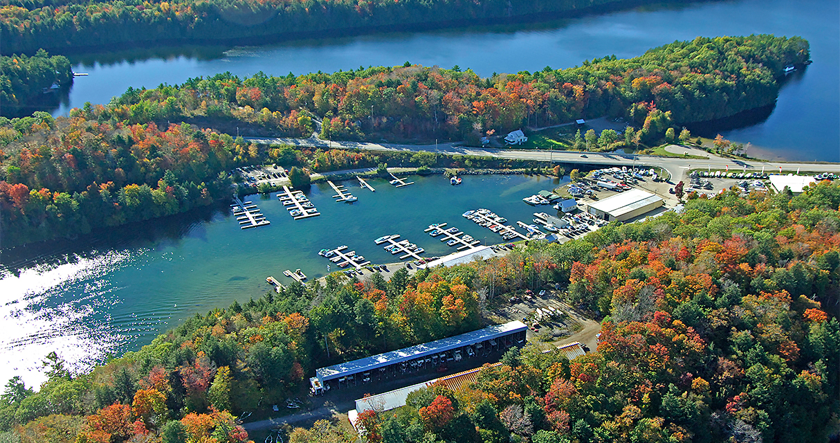 Aerial photo of Gordon Bay Marina located on Lake Joseph Mactier Muskoka