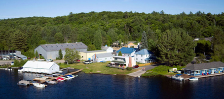 Aerial photo of Baysville Marina on Lake of Bays Muskoka