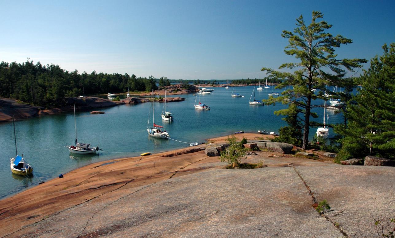 Georgian Bay Sailboats On Bay